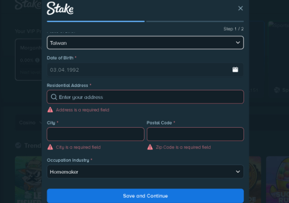 Deposit at Stake Chicken Road Step3